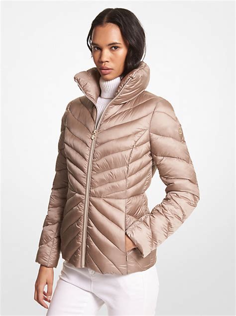 michael kors beige puffer coat|michael kors packable puffer jacket.